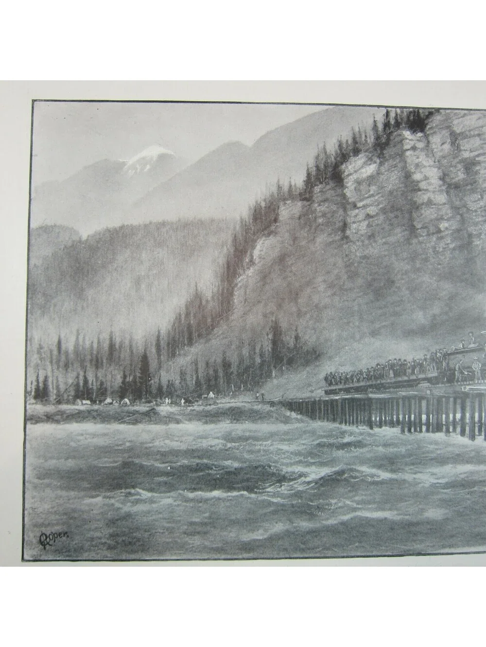 Antique 1899 Print By Rail to Klondike First Excursion-Train White Pass & Yukon